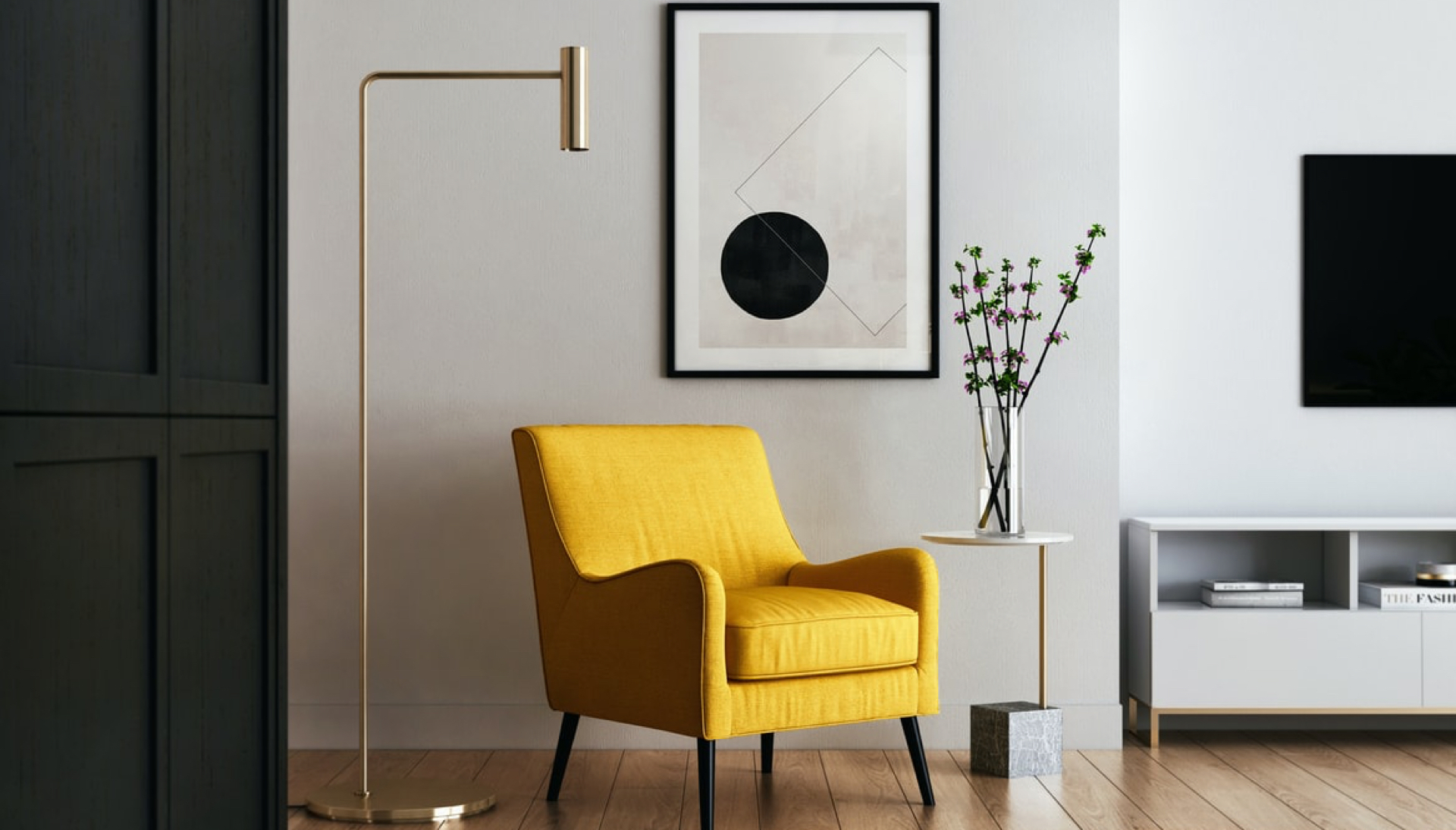 Modern accent chair and decor